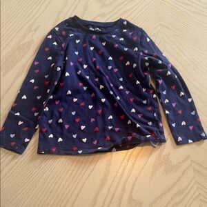 Old Navy Navy Long Sleeve Heart Print Tee for Kids